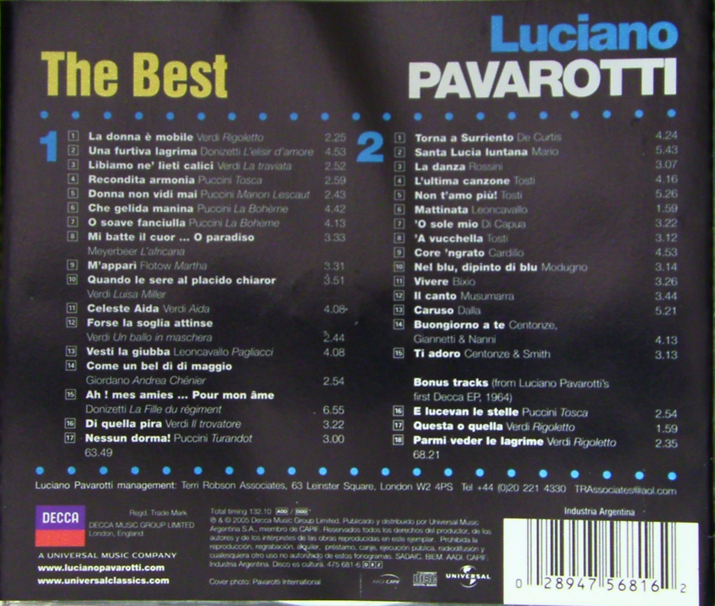 Luciano Pavarotti - The Best 475 681-6